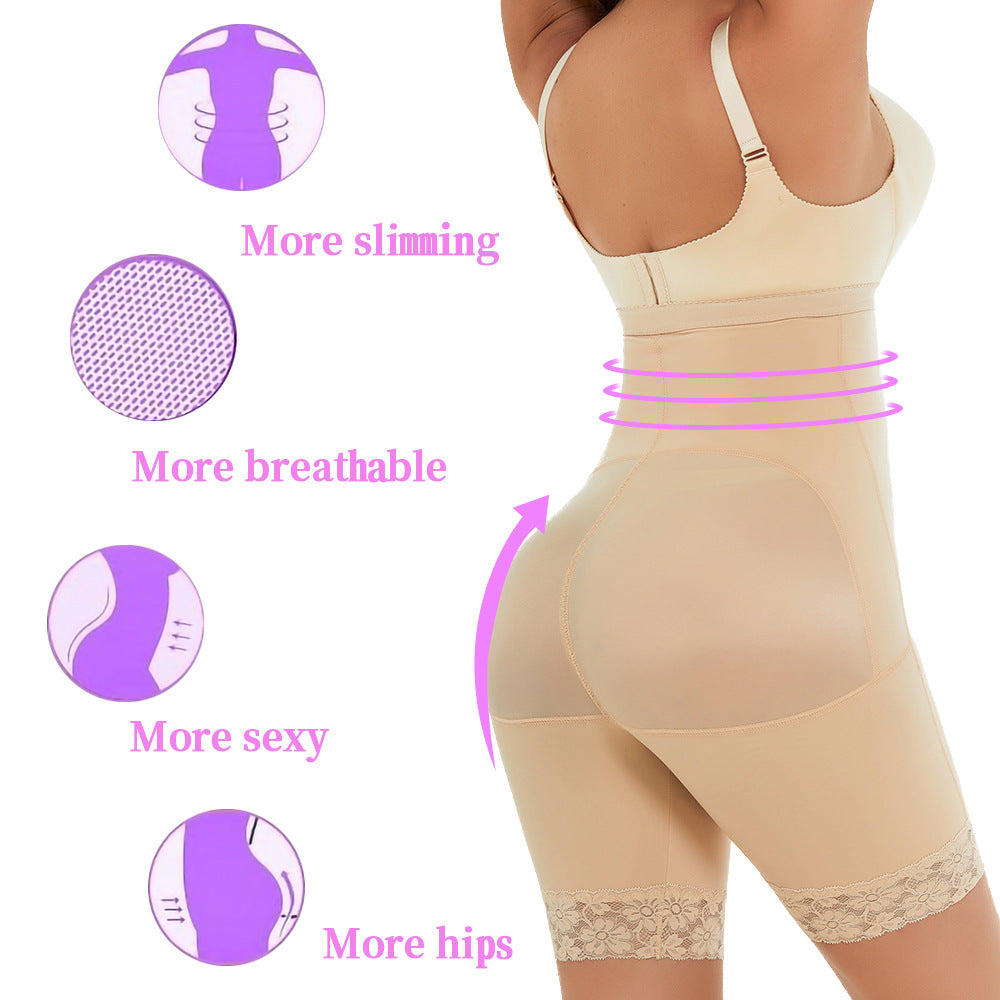 Lace-Edged High Waist Butt-Lift Underwear